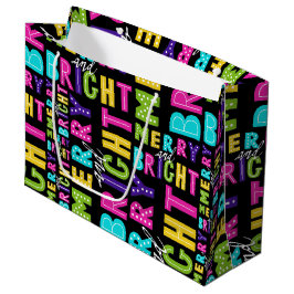 Neon Merry und Bright Große Geschenktüte