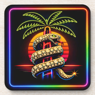 Neon Miami Nights Diamant Luxus Getränkeuntersetzer