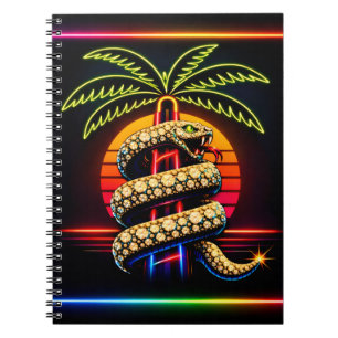 Neon Miami Nights Diamant Luxus  Notizblock