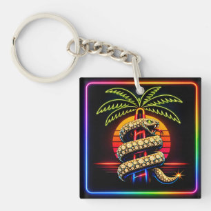 Neon Miami Nights Diamantene Opulenz Luxus Schlüsselanhänger