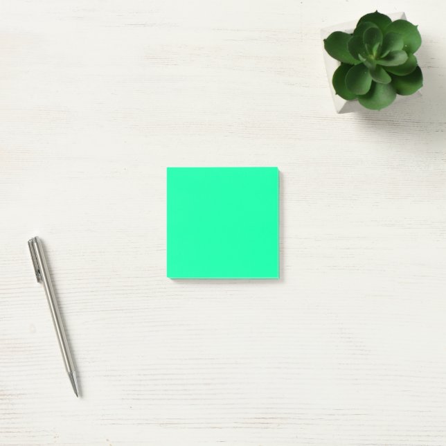 Neon Mint Einfarbig Minimalistisch  Post-it Klebezettel (Büro)