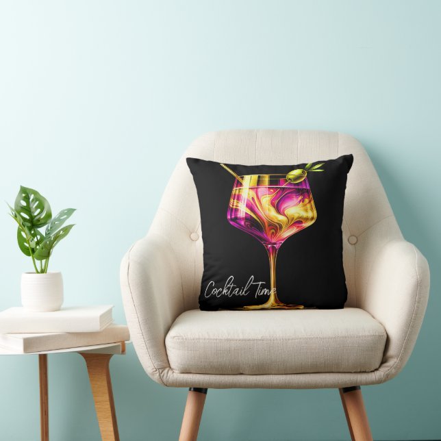 Neon Modern Party Time Personalisiert Kissen (Stuhl )