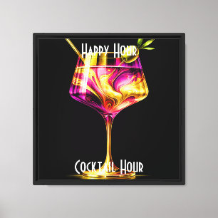 Neon Modern Party Time Personalisiert Leinwanddruck