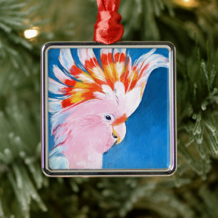 Neon Mohawk - Rosa Cockatoo Ornament Aus Metall