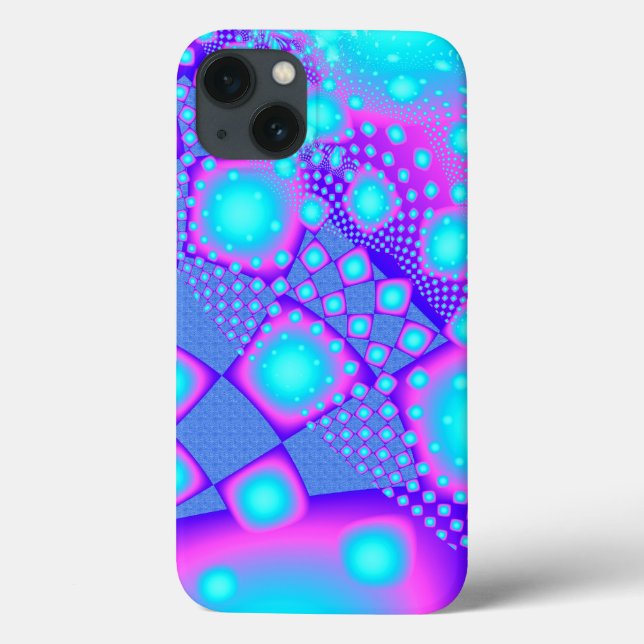 Neon Molecules Psychedelisches Fraktal Case-Mate iPhone Hülle (Rückseite)