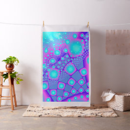 Neon Molecules Psychedelisches Fraktal Stoff