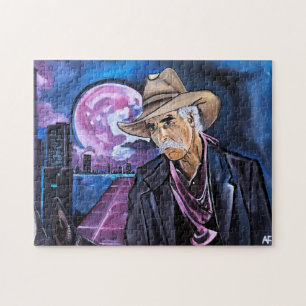 Neon-Mond-Gemälde von Alfred Fox