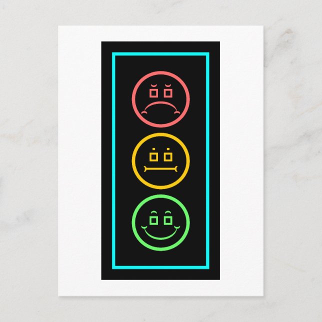 Neon Moody Stoplight Postkarte (Vorderseite)