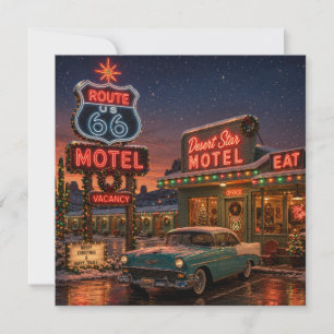 Neon-Motel Route 66 Weihnachtsgrüße