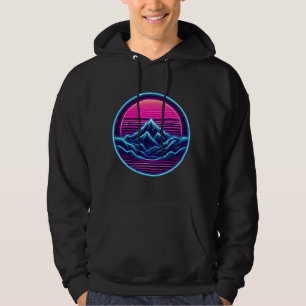 Neon Mountain Circle - Retro Adventure Shirt