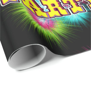 Neon Multi Color Sternexplosion Paint Spritzers Pa Geschenkpapier