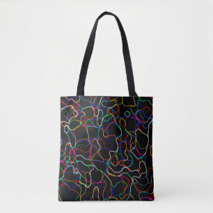 Neon Multicfarbene gekrümmte Linien Tasche