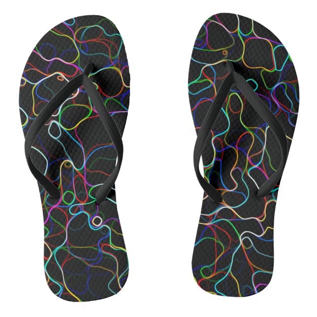 Neon Multicolor Lines Flip Flops (Fußbett)
