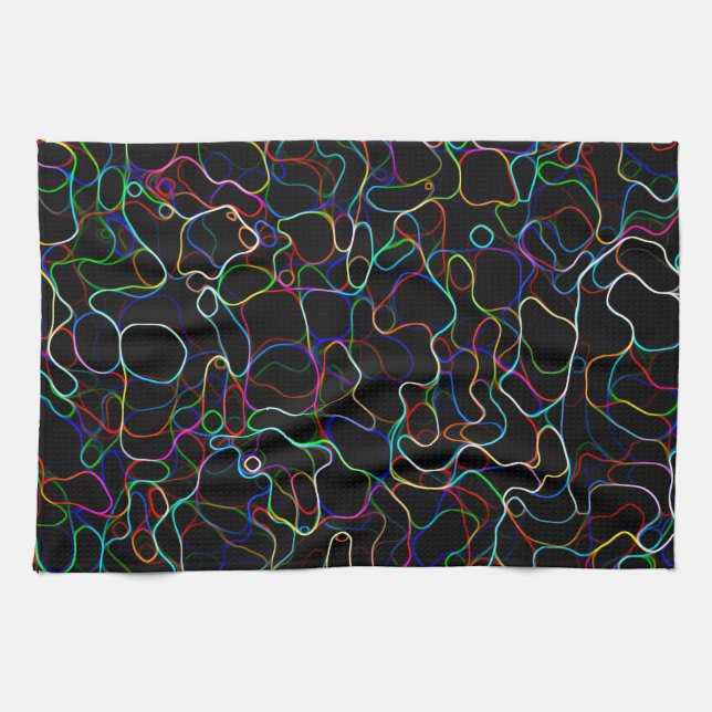 Neon Multicolor Lines Geschirrtuch (Horizontal)