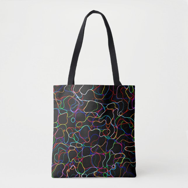 Neon Multicolor Lines Tasche (Vorderseite)