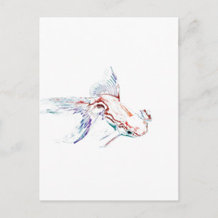 Neon Multicolor Rainbow Fish/Goldfish/Koi Postkarte