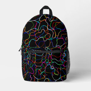 Neon Multicolored Curvy Line Muster - COOL Bedruckter Rucksack