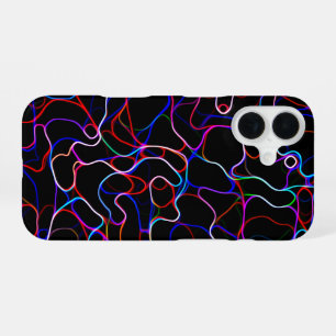Neon Multicolored Curvy Line Muster - COOL iPhone 16 Hülle