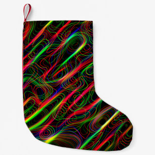 Neon Multicolored Curvy Line Muster - COOL Kleiner Weihnachtsstrumpf