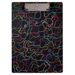 Neon Multicolored Curvy Line Muster - COOL Klemmbrett