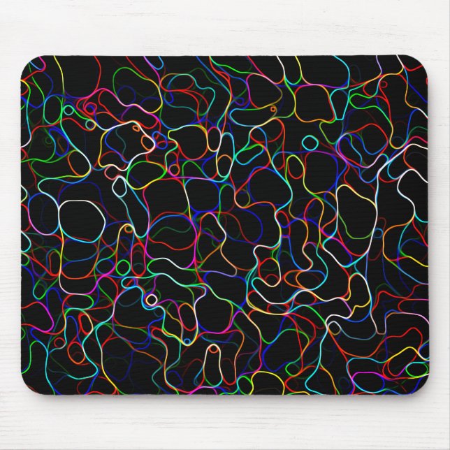 Neon Multicolored Curvy Line Muster - COOL Mousepad (Vorne)