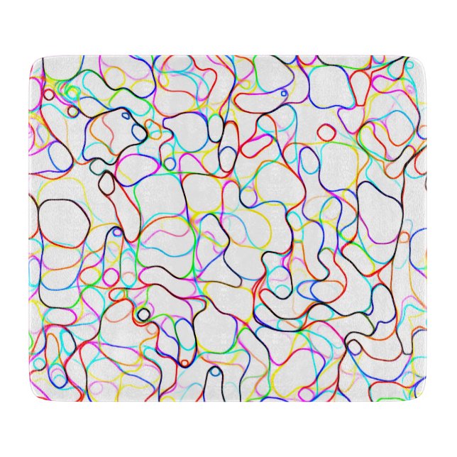 Neon Multicolored Curvy Line Muster - COOL Schneidebrett (Vorderseite)