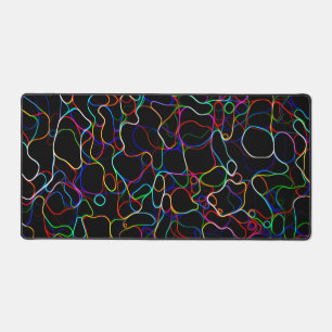 Neon Multicolored Curvy Line Muster - COOL Schreibtischunterlage