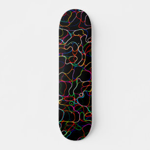 Neon Multicolored Curvy Line Muster - COOL Skateboard