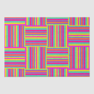 Neon Multicolored Weaved Squares Seidenpapier