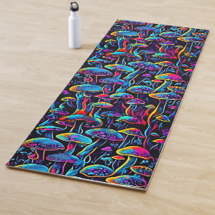 Neon Mushroom Vibes - Biolumineszenz Groove Yogamatte