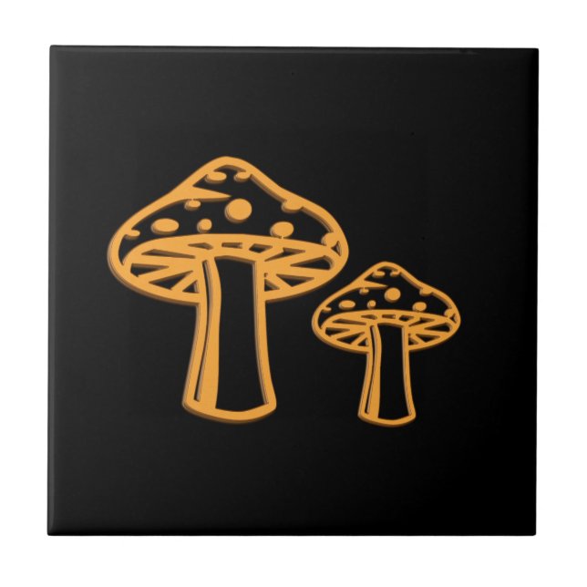 Neon Mushrooms Fliese (Vorderseite)