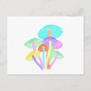 Neon Mushrooms Postkarte