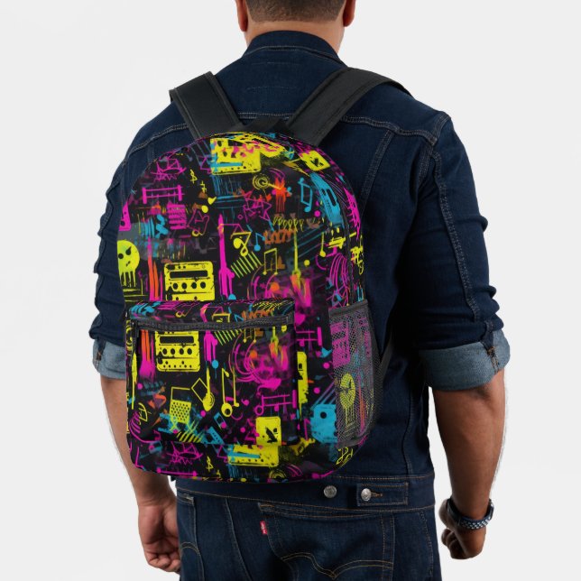 Neon Music Graffiti Bedruckter Rucksack (Insitu (Modell))