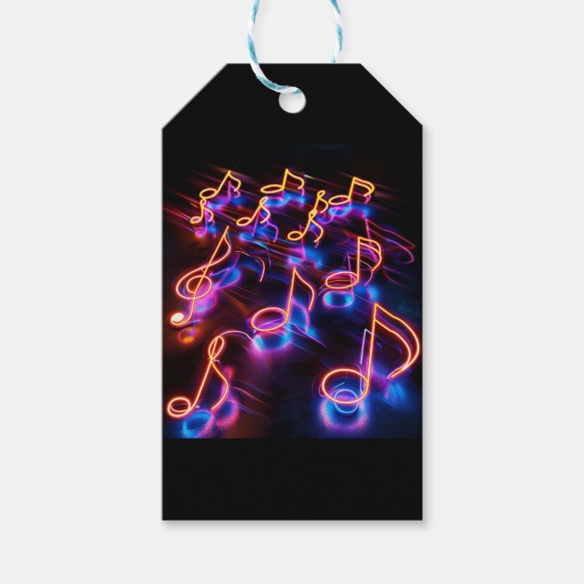 Neon musical notes geschenkanhänger (Vorderseite)
