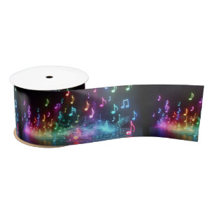Neon Musical Notes Satinband