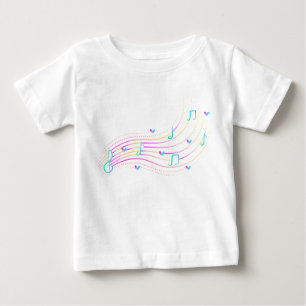 Neon-Musiknoten-Welle-ClipArt Baby T-shirt