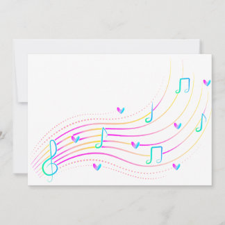 Neon-Musiknoten-Welle-ClipArt Einladung