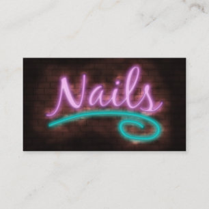 Neon nagelt Techniker Visitenkarte