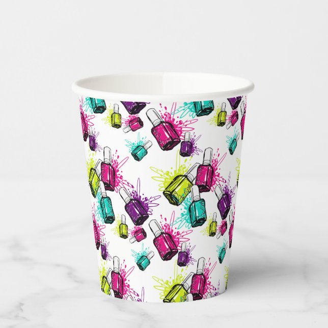 Neon Nail Polnisches Muster Pappbecher (Links)