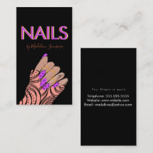 Neon Nail Tech Triple Lettering Hands