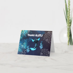 Neon & Navy Blue Axolotl Underwater Boy Geburtstag Dankeskarte