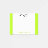Neon Nerdy Black Glasses Custom Post-It