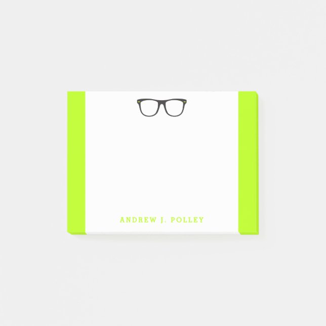 Neon Nerdy Lunettes noires sur mesure Post-it (Devant)