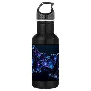 Neon Nexus: Interwoven Techno-Bio Struktur Edelstahlflasche