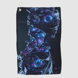 Neon Nexus: Interwoven Techno-Bio Struktur Golfhandtuch