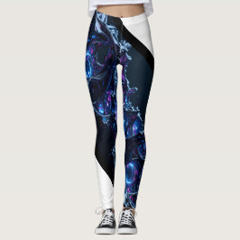 Neon Nexus: Interwoven Techno-Bio Struktur Leggings