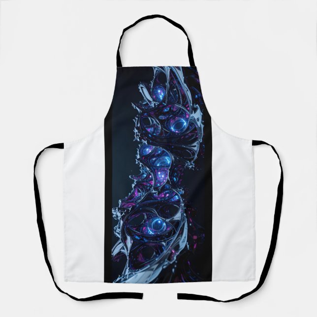 Neon Nexus: Interwoven Techno-Bio Struktur Schürze (Vorderseite)