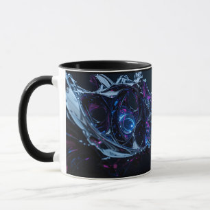 Neon Nexus: Interwoven Techno-Bio Struktur Tasse