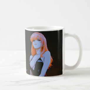 Neon Night Diva — Anime Girl & Straßenwagen Tasse