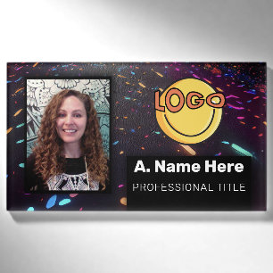 Neon Nightlife Club Rave Roller Rink VIP Event Namenschild
